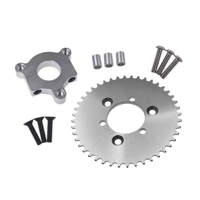 sthus CNC 44T Sprocket With 1.5" Adapter Fits 60cc 66cc 80cc Motorized Bicycle (Sliver) - Image 1